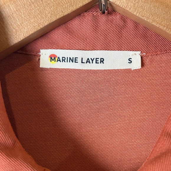 Marine Layer Baked Clay “Joni” Rust Jumpsuit - Button Front Drawstring Waist S - Picture 2 of 9